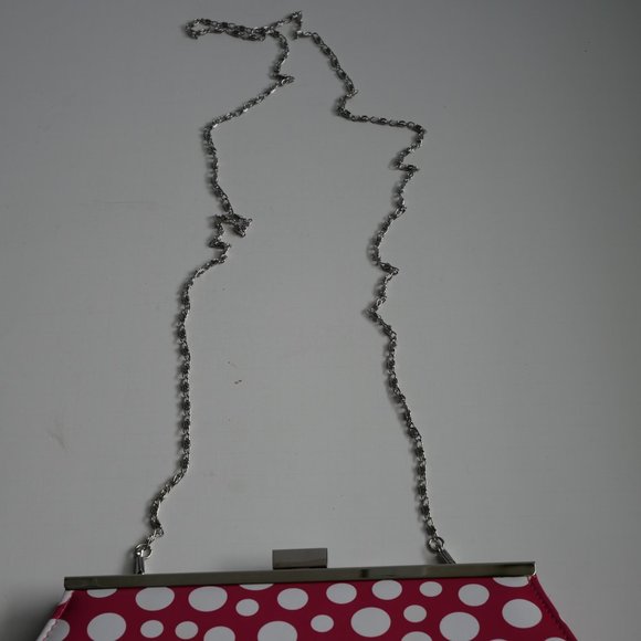 Neiman Marcus Polka Dot Clutch with Shoulder Chain - Picture 8 of 8